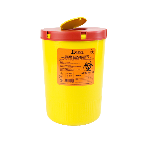 Контейнер для збору голок і медичних відходів "ВОЛЕС", 3.0L (Л).